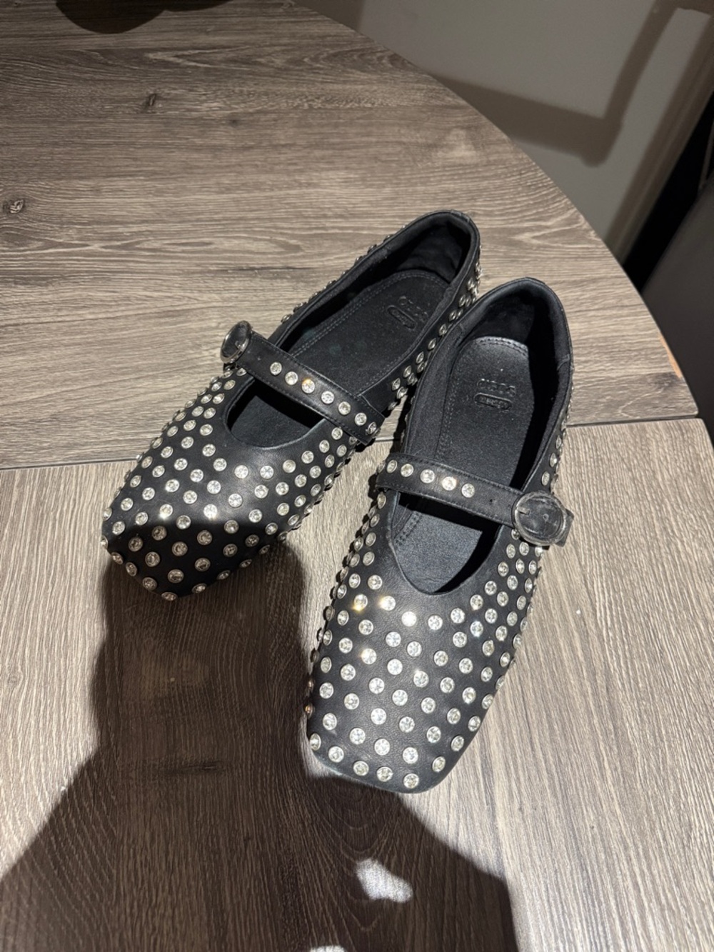 ASOS Girls Black Studded Mary Jane Flats